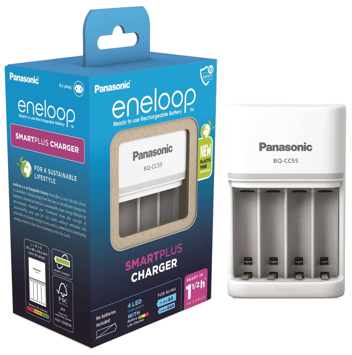 Зарядний пристрій Panasonic Smart-Quick Charger, для АА/ААА акумуляторів