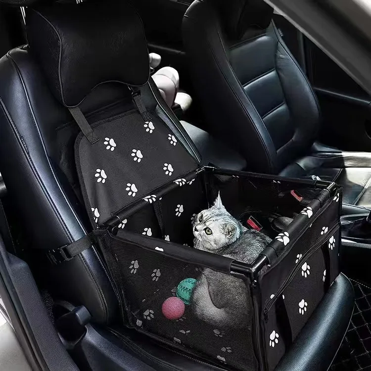 Сумка переноска для собак и кошек автокресло складная 38,5х38,5х27 см Оксфорд черная