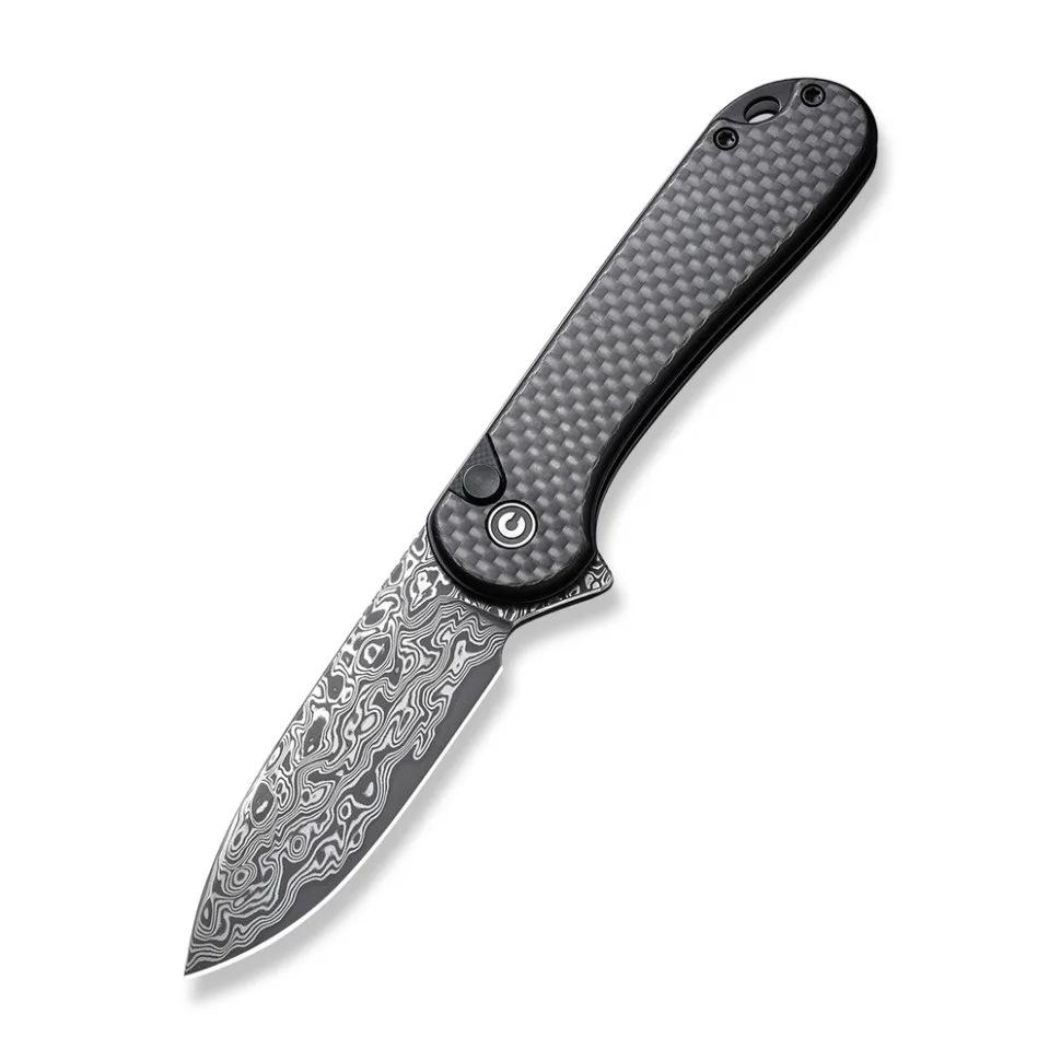 Ніж складаний кишеньковий Civivi Damascus 75,1 мм чорний G10 Carbon Fiber