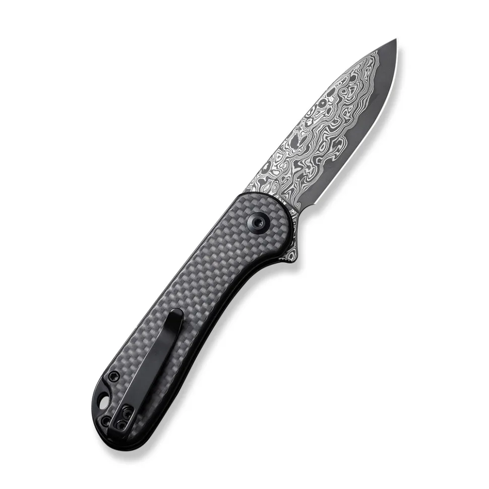 Ніж складаний кишеньковий Civivi Damascus 75,1 мм чорний G10 Carbon Fiber