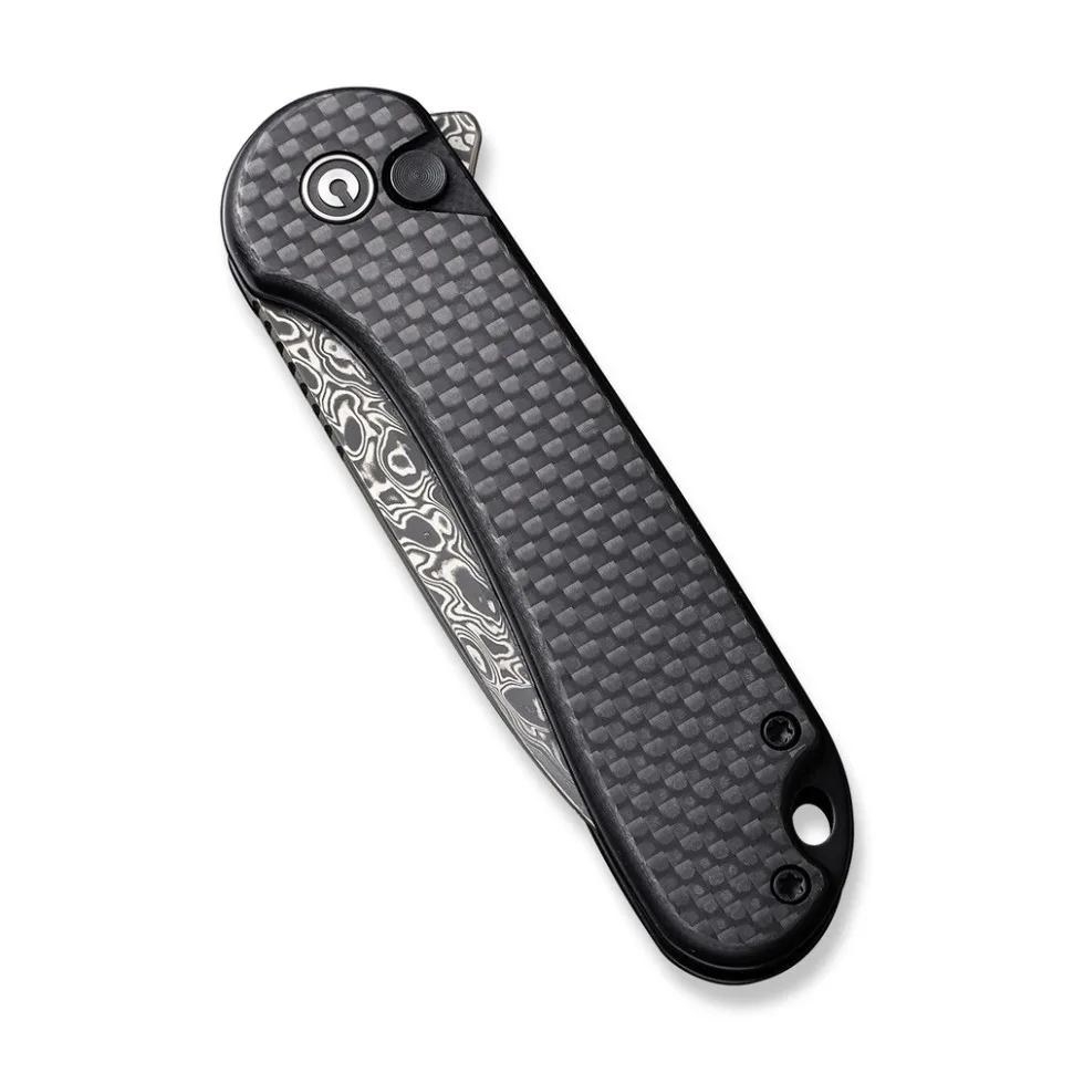 Ніж складаний кишеньковий Civivi Damascus 75,1 мм чорний G10 Carbon Fiber
