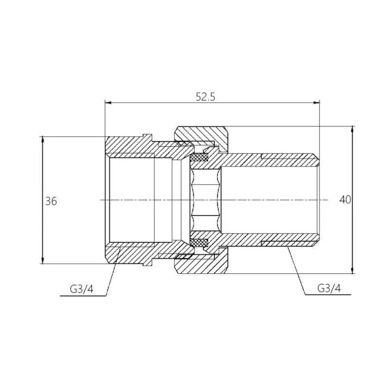 Згін "Американка" Thermo Alliance Forte 3/4" латунний з нікельованим покриттям