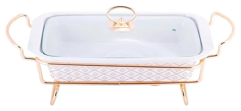 Мармит Kamille Food Warmer "In Gold" жаростійка керамічна форма 1.3 л