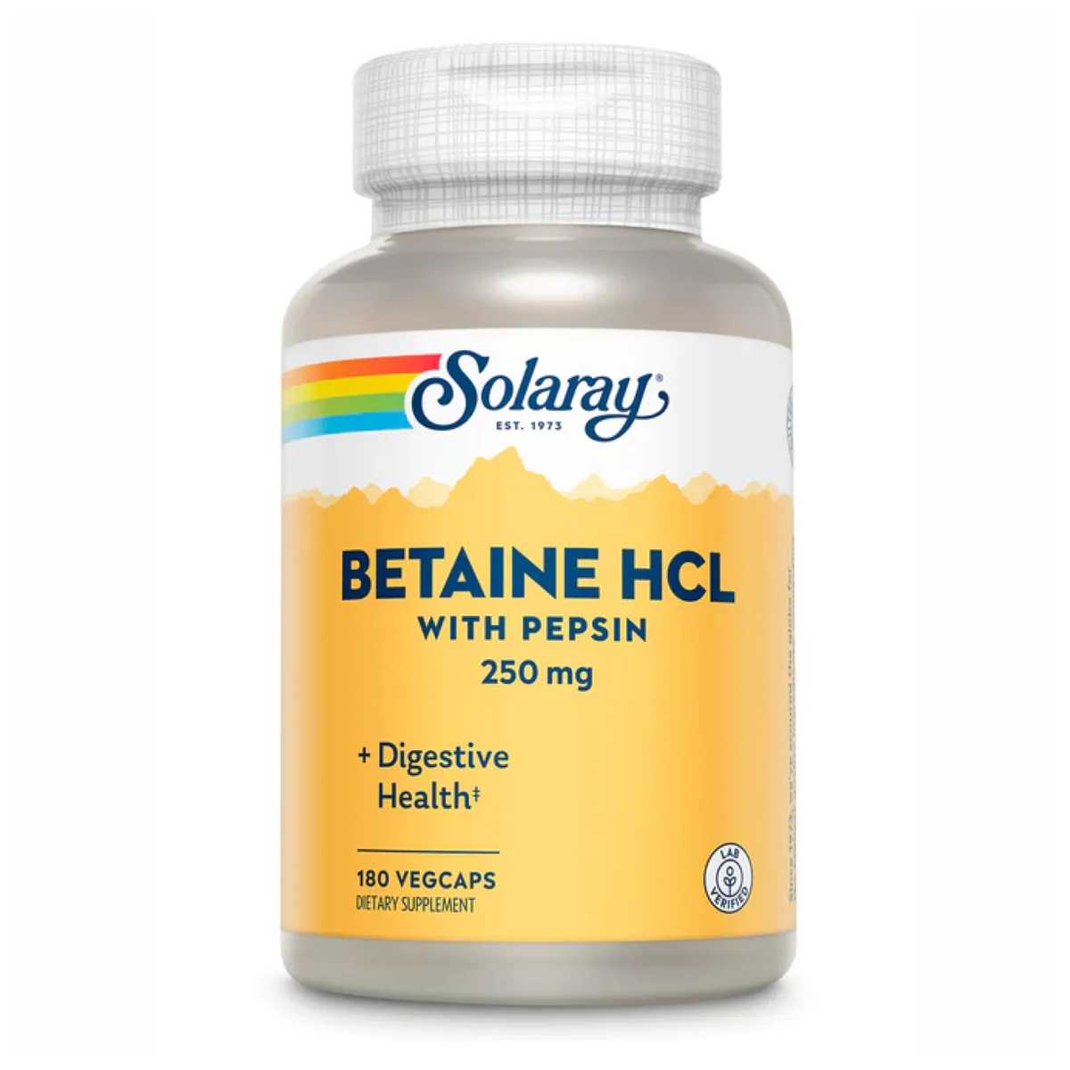 Solaray Betaine HCl 250mg 180 вегетаріанських капсул для травлення