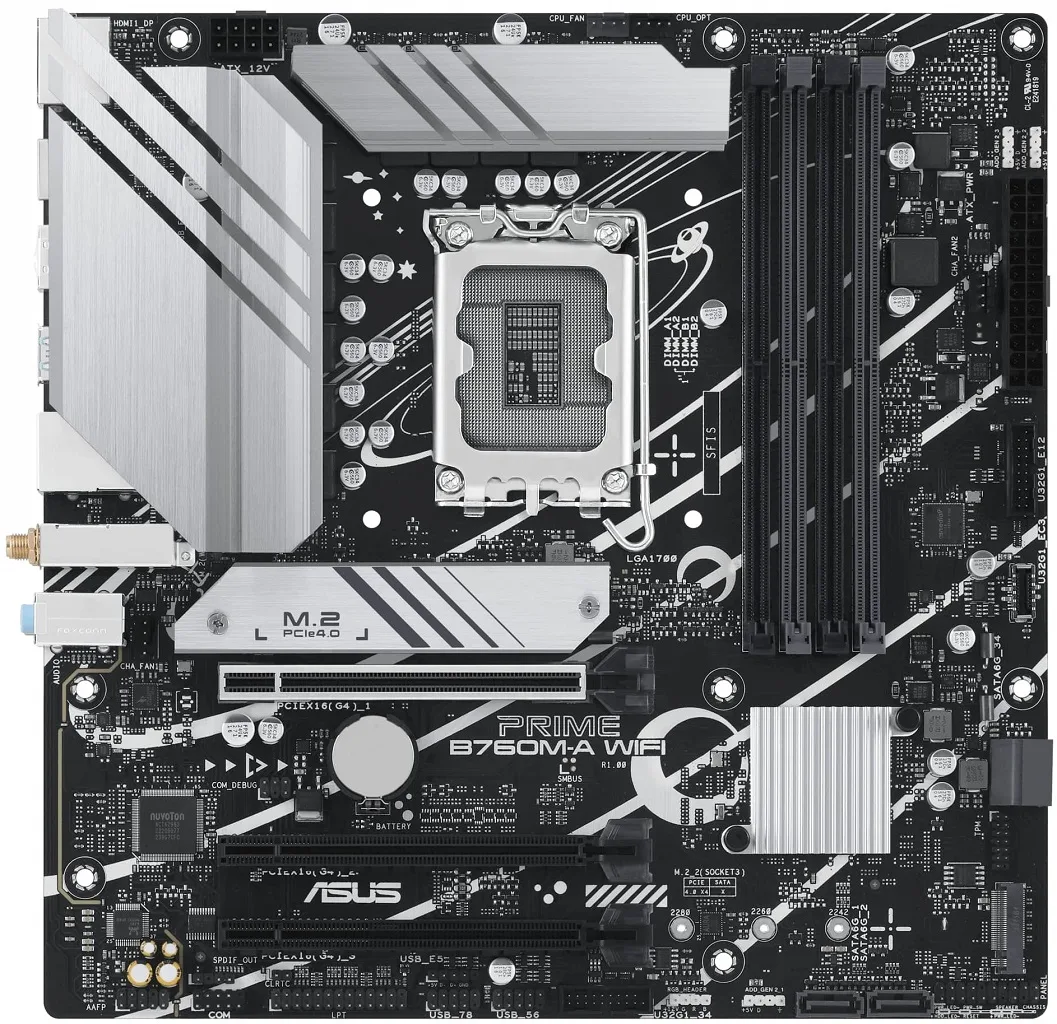 Материнская плата ASUS B760M-A WIFI D4 mATX LGA1700 4xDDR4 Wi-Fi 128ГБ