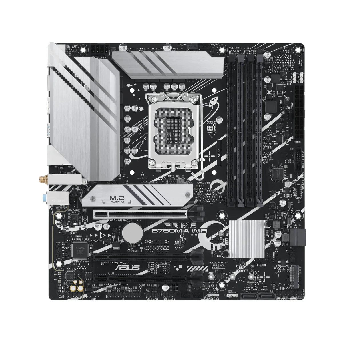 Материнская плата ASUS B760M-A WIFI D4 mATX LGA1700 4xDDR4 Wi-Fi 128ГБ