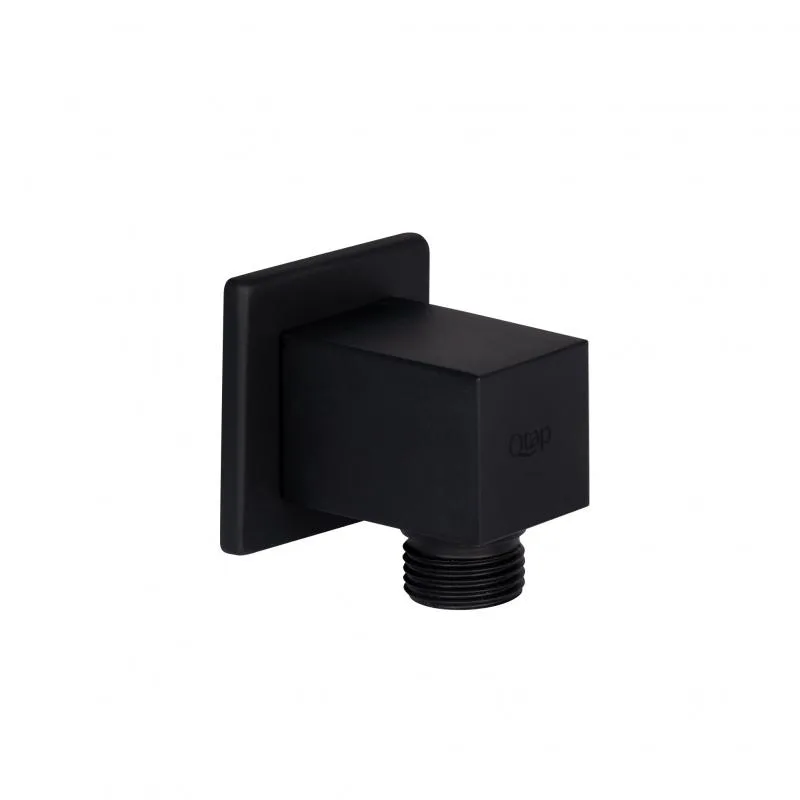 Підключення для шланга 1/2" Qtap B130B чорне матове латунне 90х65х45 мм