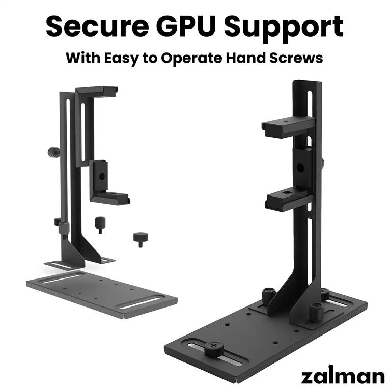 Держатель VGA Zalman VS2, горизонтальное-вертикальное положение VGA, черный.