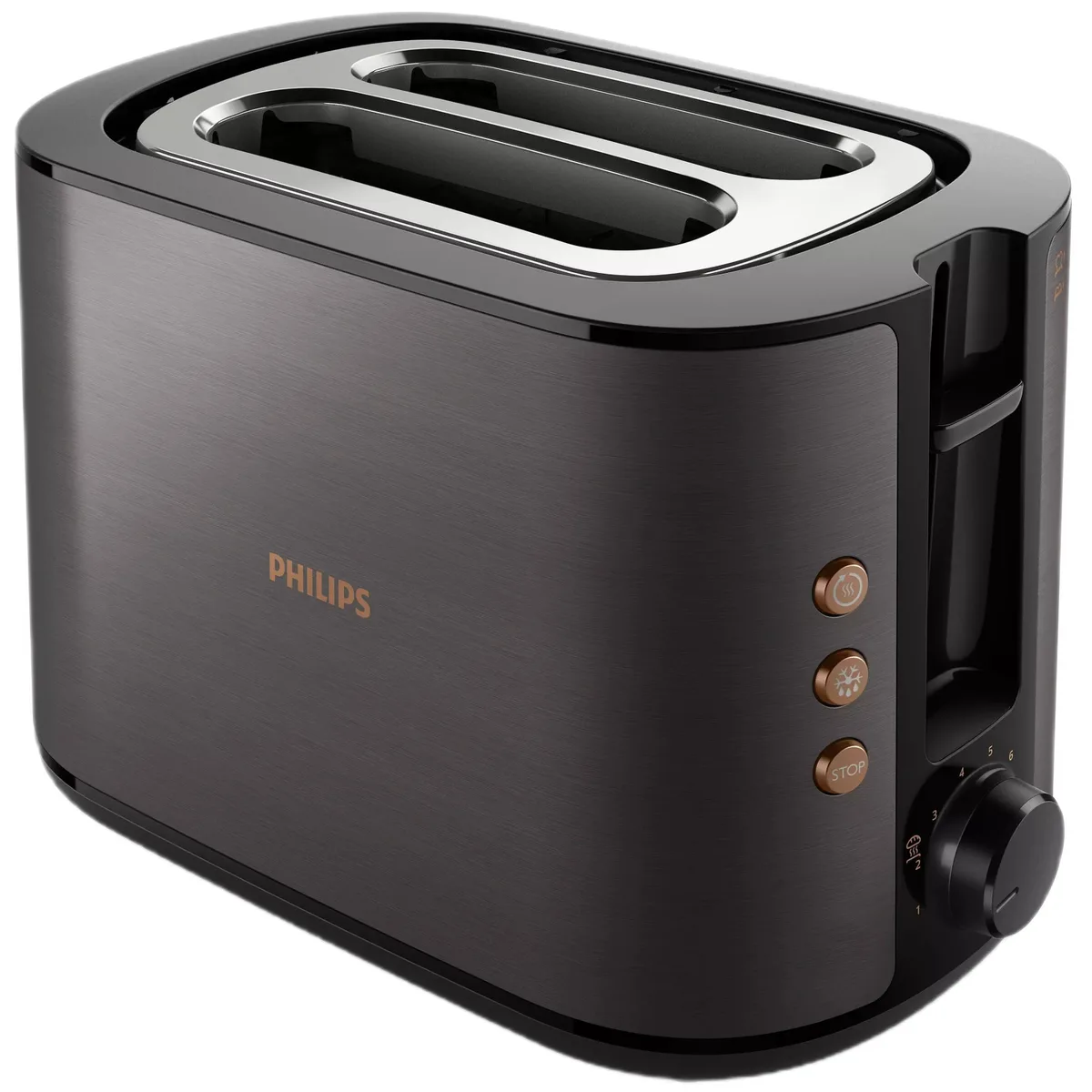 Тостер Philips Viva Series 950 Вт, з нержавіючої сталі, функції підігріву та розморожування.