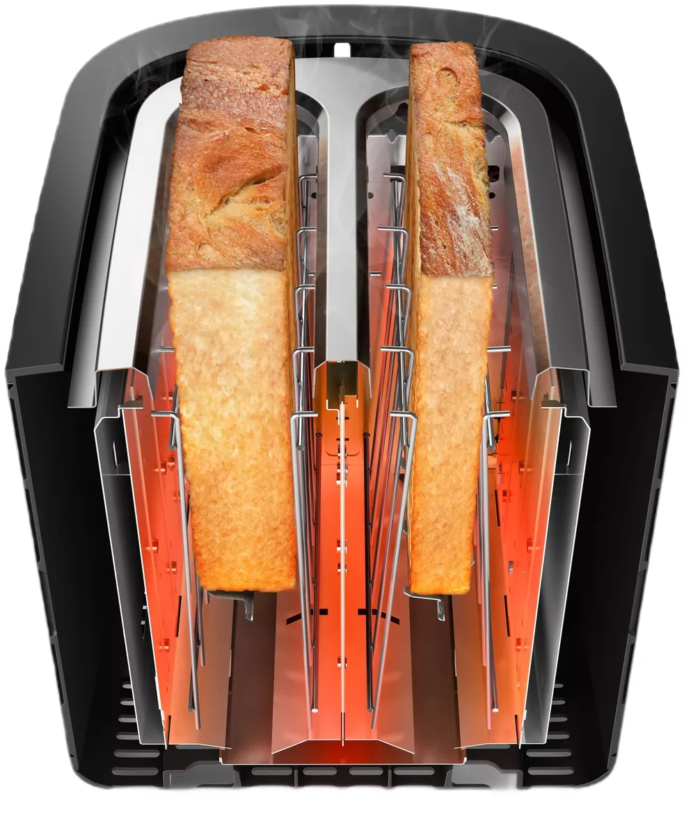 Тостер Philips Viva Series 950 Вт, з нержавіючої сталі, функції підігріву та розморожування.