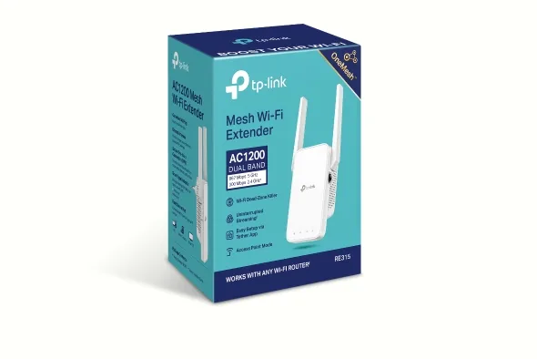 Розширювач покриття WiFi TP-LINK RE315 AC1200, 1хFE LAN, MESH