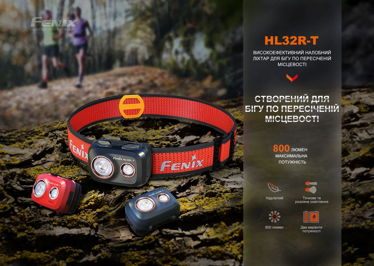 Налобный фонарь Fenix магниевый 66х45х30 мм черный