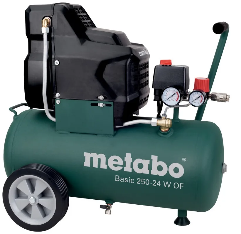 Безмасляний повітряний компресор Metabo Basic 250-24 W OF, 1500 Вт, 24 л, 120 л/хв, 8 бар.
