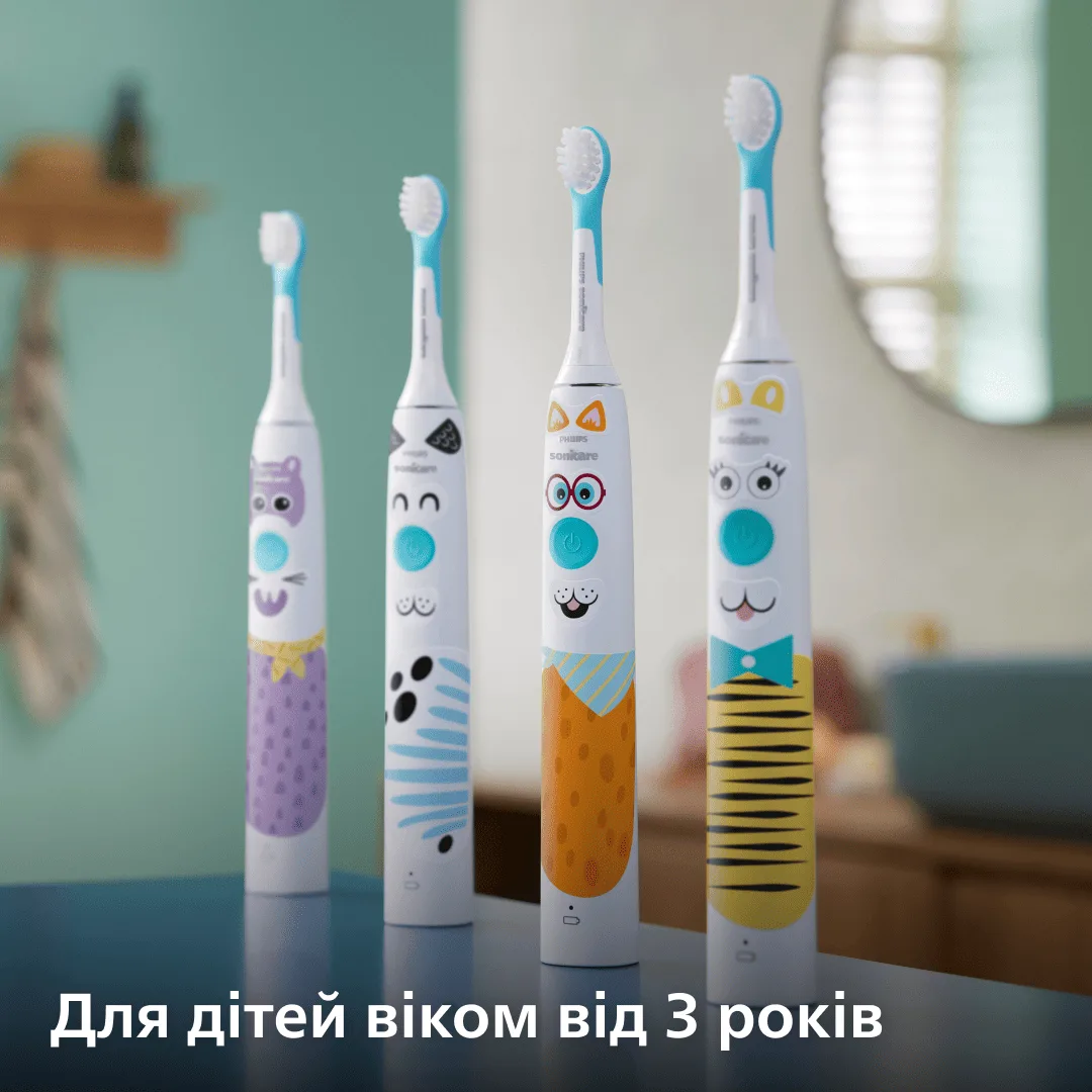 Зубна електрощітка Philips ультразвукова для дітей біла з акумулятором