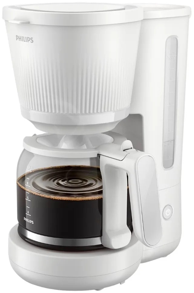 Кавоварка Philips крапельного типу 3000 Series, об'ємом 1.38 л, для меленої кави, з функцією підтримки температури, біла.