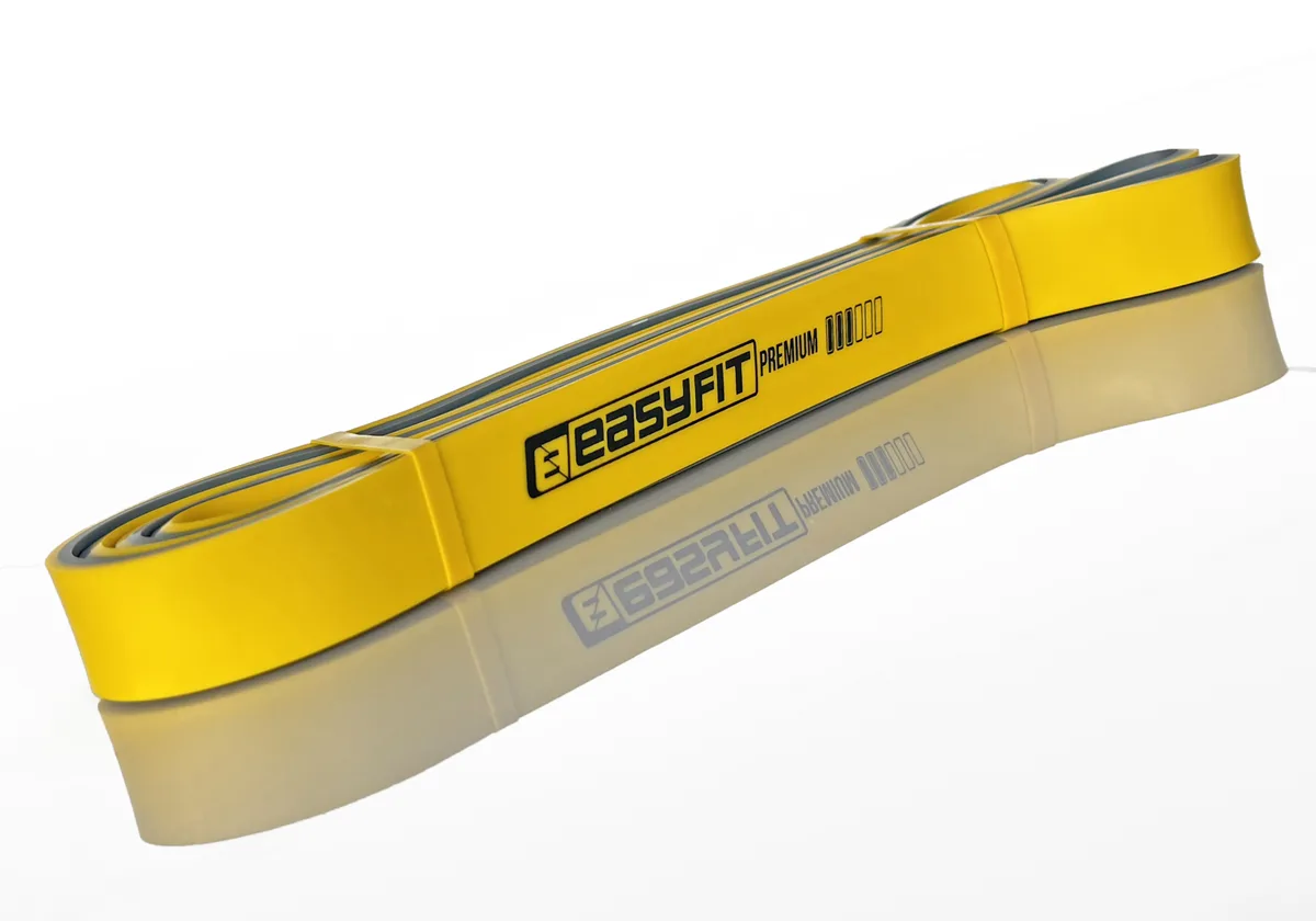 Двошарова резинка EasyFit латекс 16-32 кг жовто-сіра