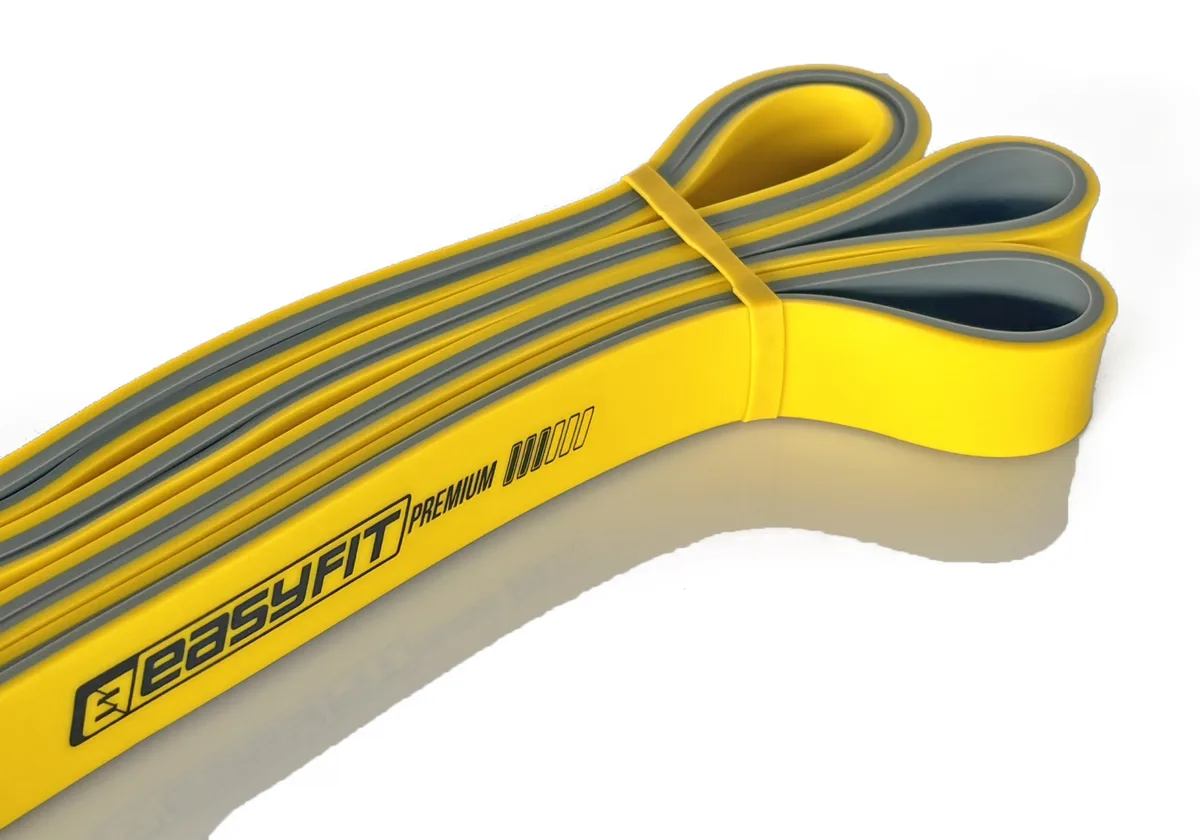Двошарова резинка EasyFit латекс 16-32 кг жовто-сіра