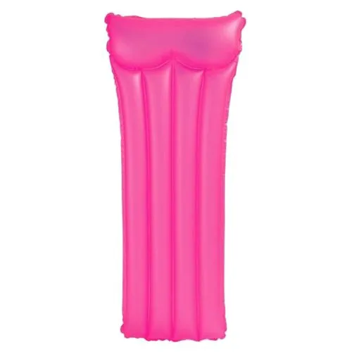 Надувний матрац Intex Неон з підголівником рожевий 2 секції