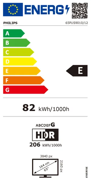 LED-телевізор Philips QLED 65 дюймів Чорний 4K UHD