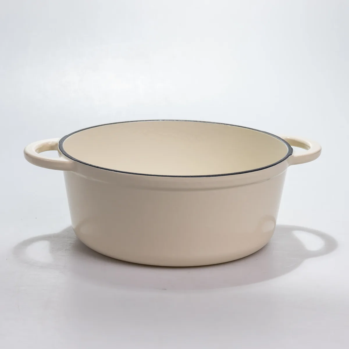 Кастрюля чугунная Premium Cookware 2.5 л Белая Эмалированная с крышкой