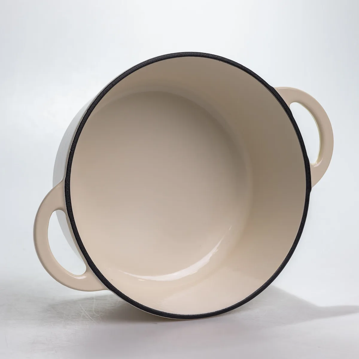 Кастрюля чугунная Premium Cookware 2.5 л Белая Эмалированная с крышкой