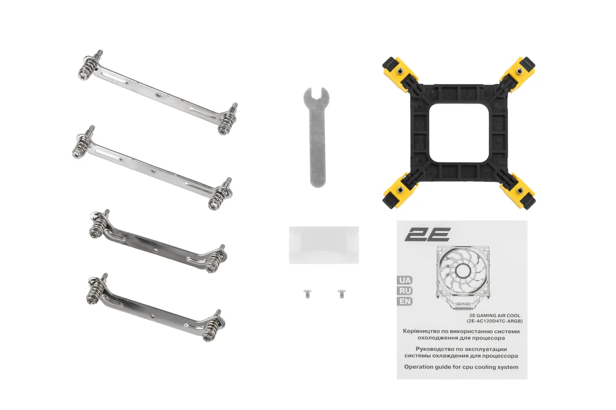 Процесорний кулер 2E GAMING Air Cool AC120D4TC-ARGB, LGA1851, 1700, 1366, 1200, 115x, AM5, AM4, AM3, AM3+, AM2, AM2+, FM2, FM1, 4pin PWM, 3pin +5VARGB, TDP 180W