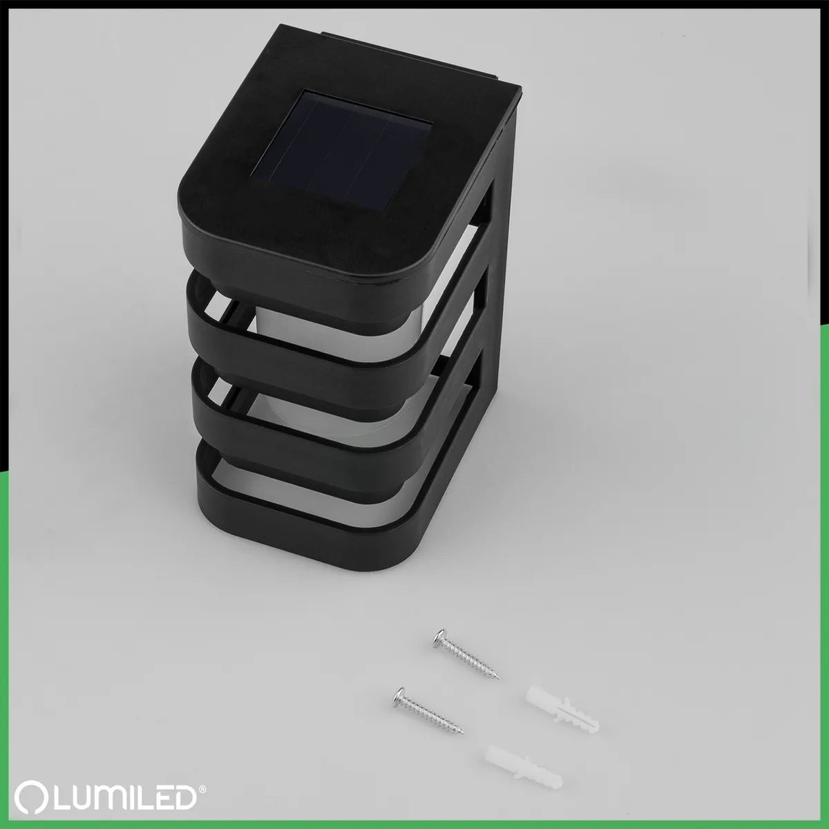 Солнечный настенный светильник LumiLED пластик черный 9.8х14.8 см