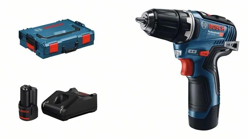 Акумуляторний шуруповерт Bosch Professional GSR 12V-35, 12В, 2x3.0А·год, 35Нм, 460·1750об/хв, з кейсом, вага 0.75кг.