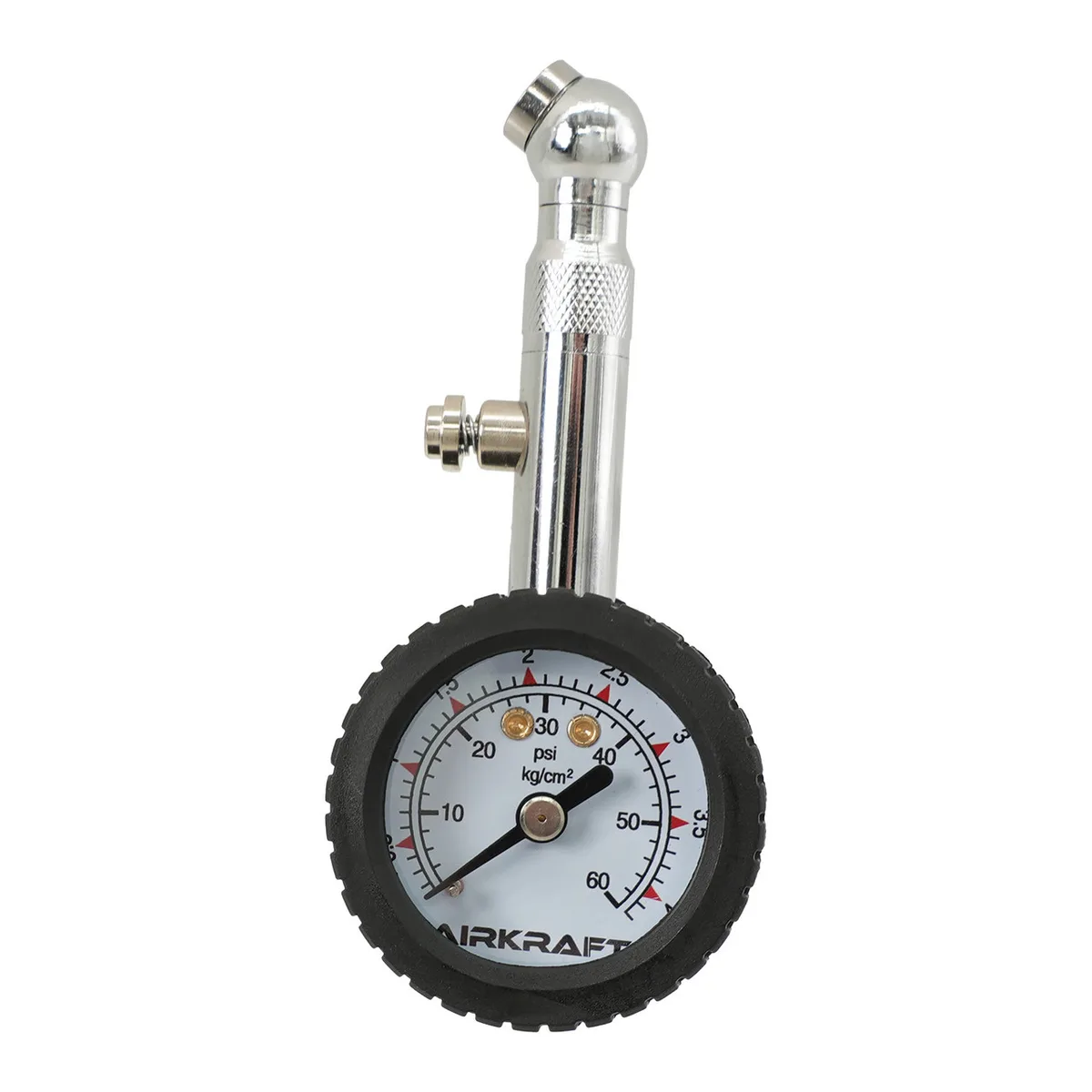 Манометр шинний 0-60 psi 4 бар механічний металевий з гумовим кожухом