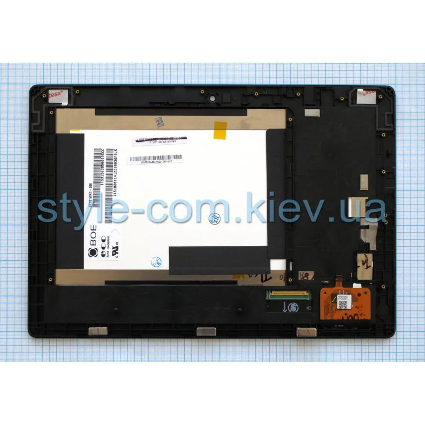 Дисплей LCD Lenovo оригинального качества 10,1 дюйма черный с тачскрином и рамкой.