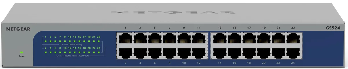 Комутатор NETGEAR GS524 24xGE, Некерований