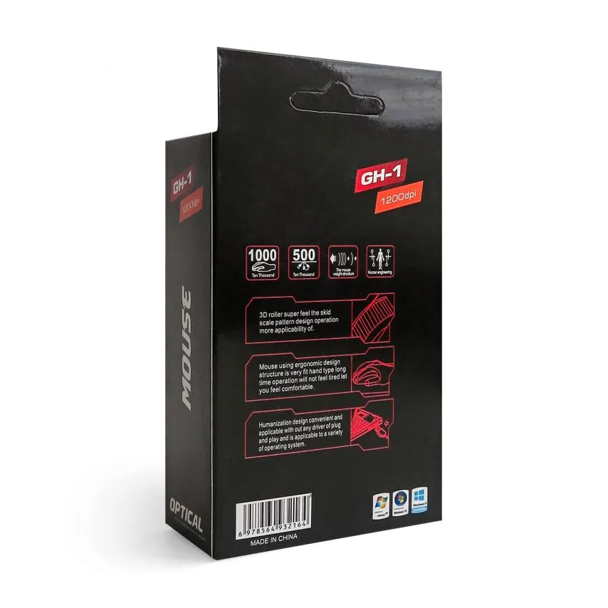 Дротова мишка USB чорна 2 кнопки 1,5 м
