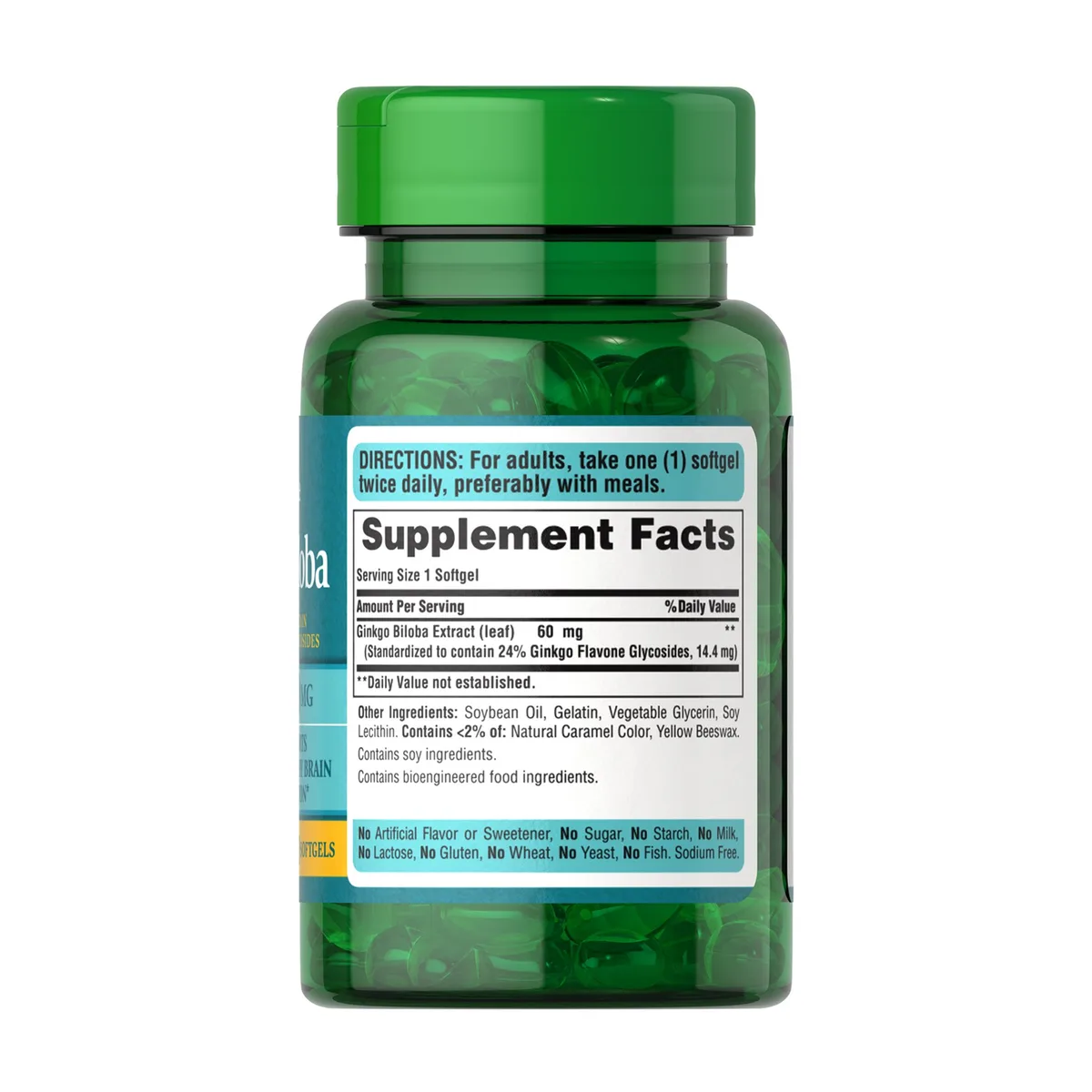 Ginkgo Biloba Puritans Pride екстракт 60 мг 120 капсул м'яких