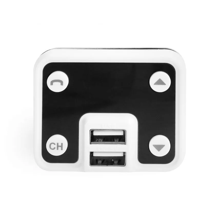 FM-трансмітер Bluetooth 2 USB-порти пластик чорний білий