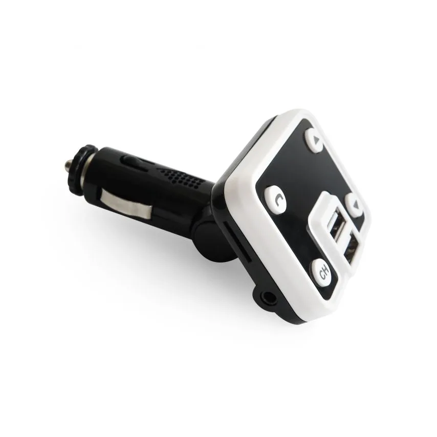 FM-трансмітер Bluetooth 2 USB-порти пластик чорний білий
