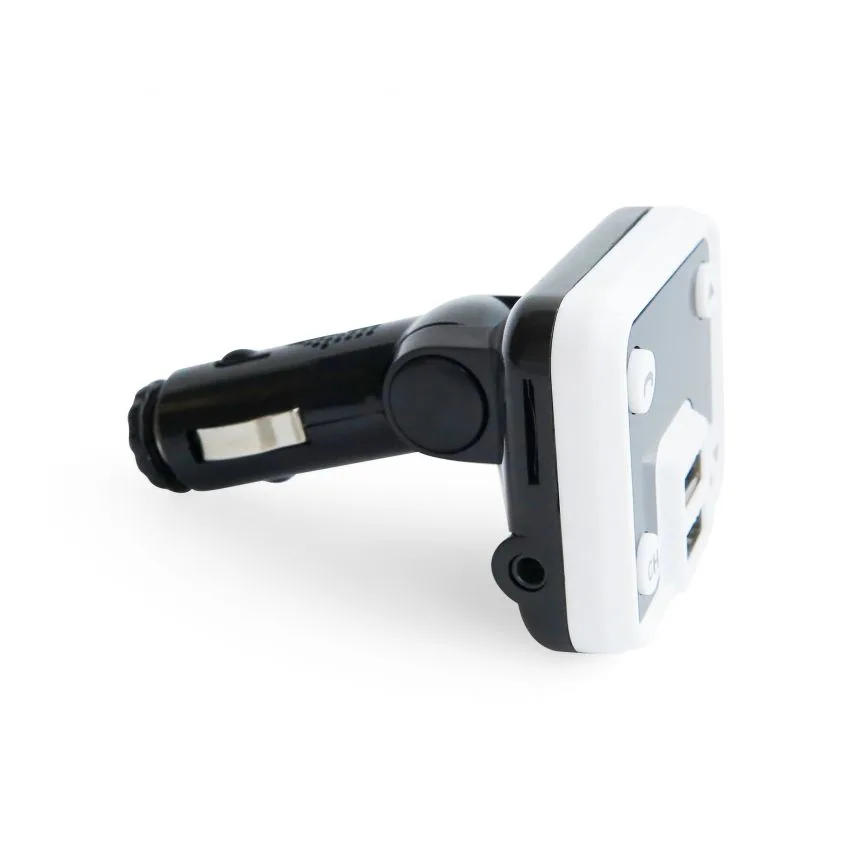 FM-трансмітер Bluetooth 2 USB-порти пластик чорний білий