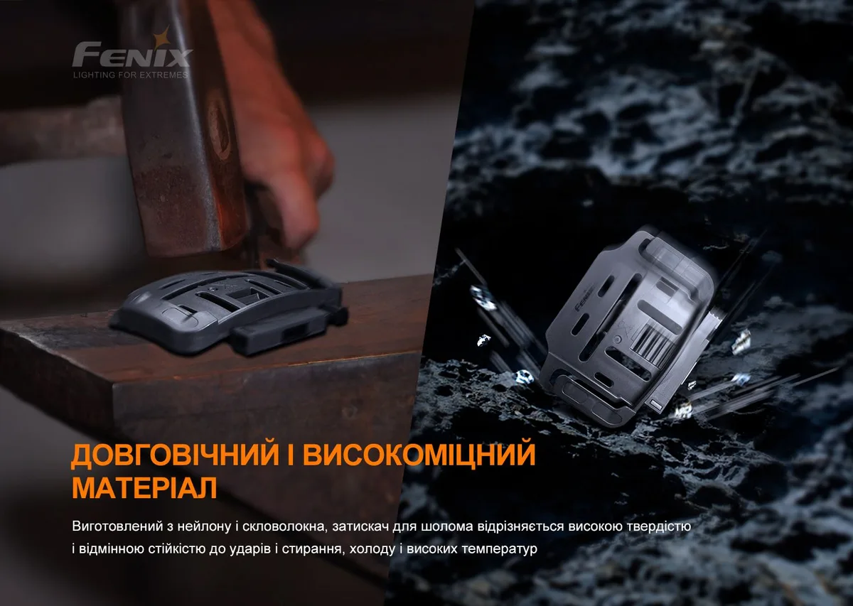Кріплення на шолом Fenix скловолокно нейлон 90х70 мм Чорне