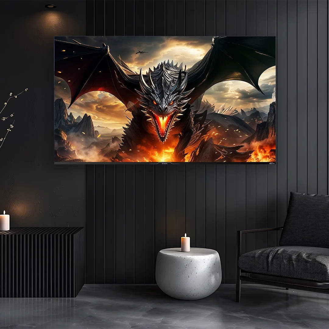 LED-телевізор Bravis QLED 43 дюйми чорний UHD 4K