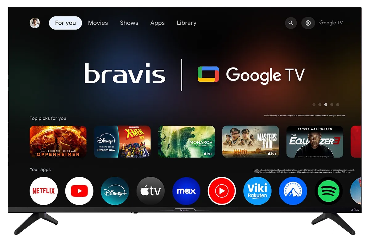 LED-телевізор Bravis QLED 43 дюйми чорний UHD 4K