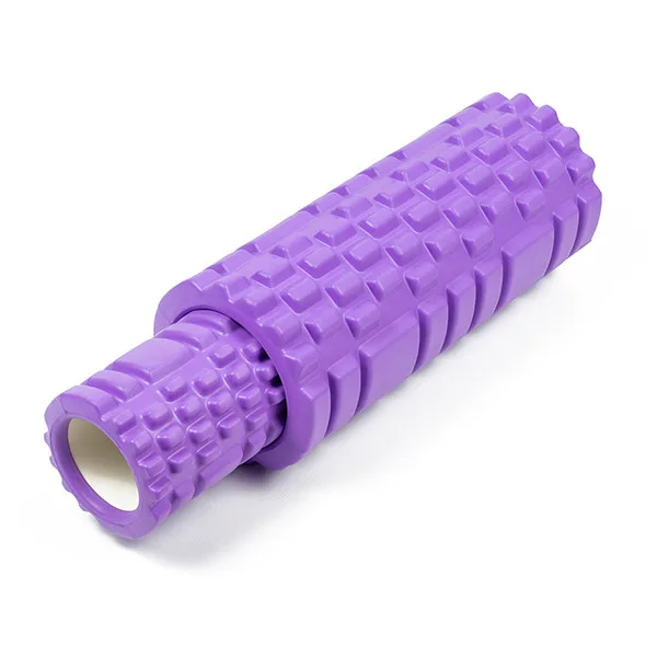 Масажний ролик EasyFit EVA 33 см Фіолетовий подвійний