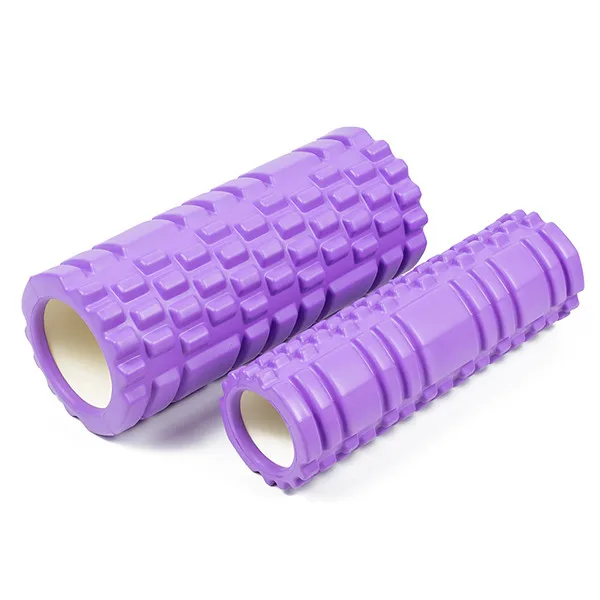 Масажний ролик EasyFit EVA 33 см Фіолетовий подвійний