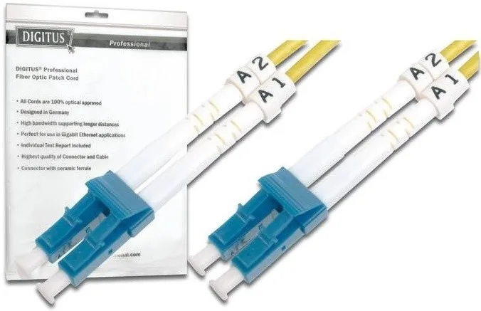 Патч-корд волоконно-оптичний DIGITUS LC/UPC-LC/UPC, 9/125, SM, OS2, duplex, 2м