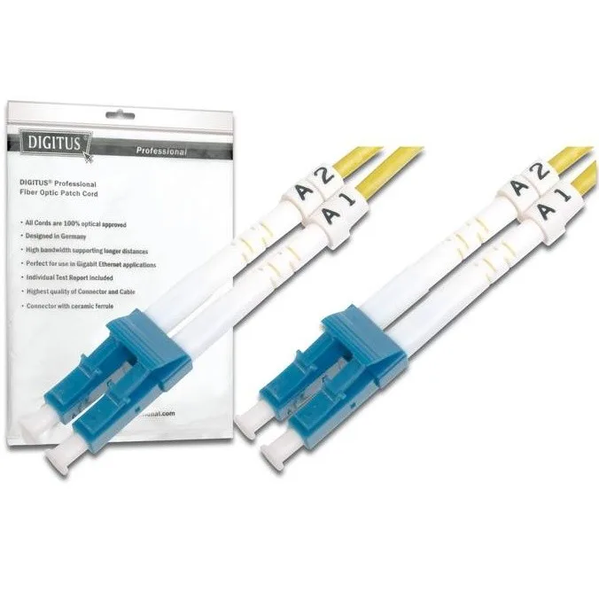 Патч-корд волоконно-оптичний DIGITUS LC/UPC-LC/UPC, 9/125, SM, OS2, duplex, 2м