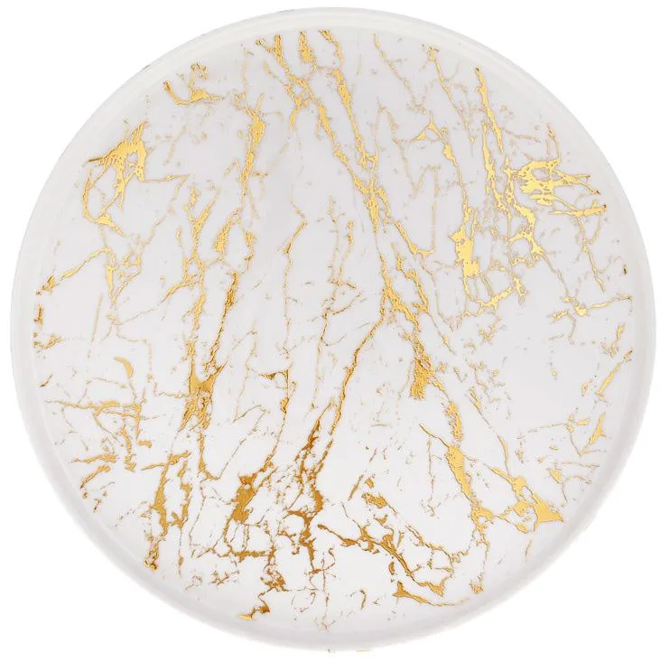 Блюдо фарфорове Golden-Marble Мраморна Розкіш 28х28 см біле з золотом