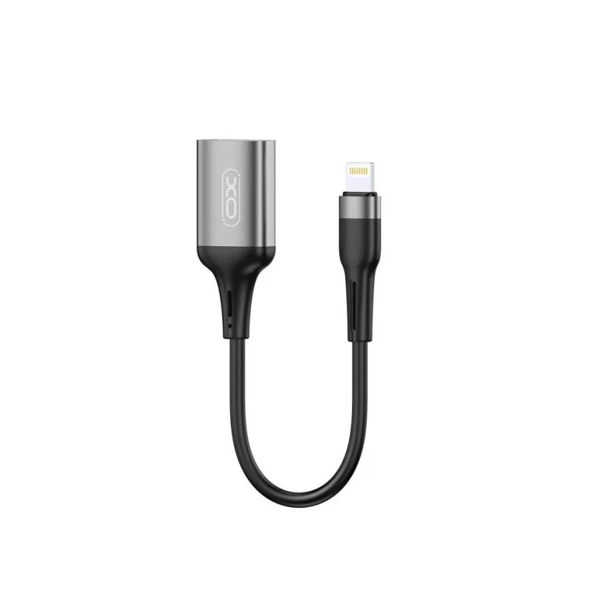 Перехідник OTG XO Lightning to USB 0,15м Сірий