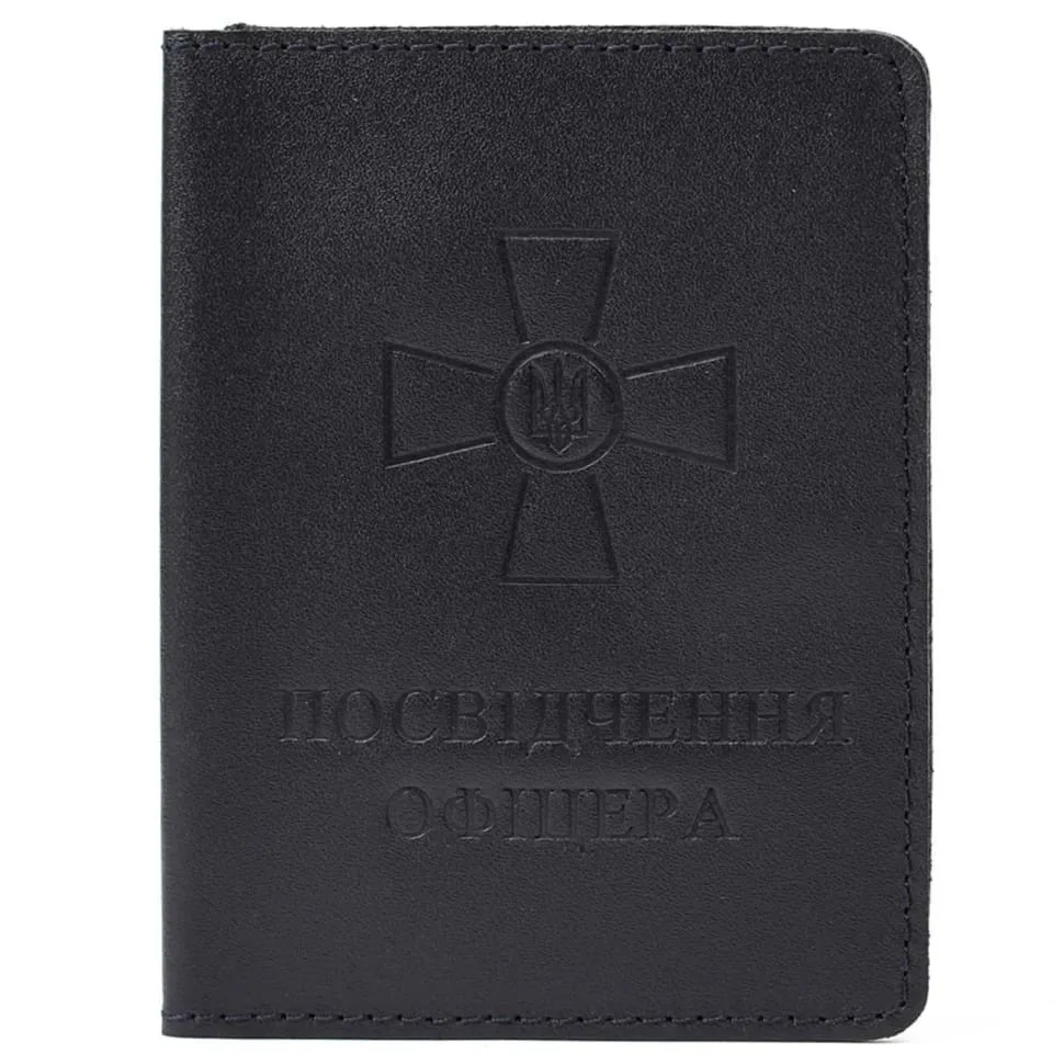 Кожна обкладка для посвідчення офіцера Limary синя з телячої шкіри унісекс для документів та посвідчень.