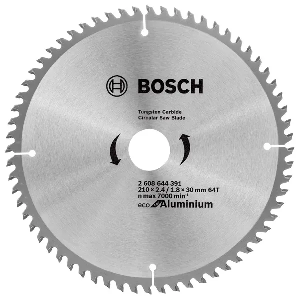 Пиляльний диск Bosch Professional Eco для алюмінію 210x2.4x30-64 зубці.