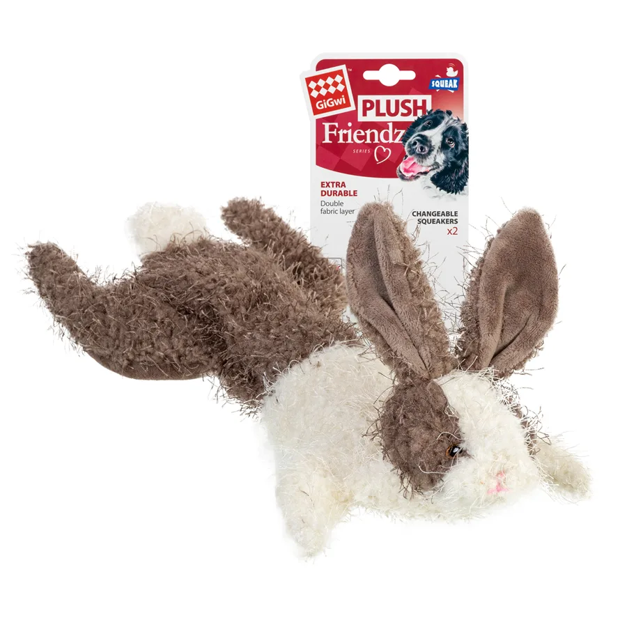Іграшка для собак Заєць 47 см текстиль з пищалкою GiGwi Plush Friendz