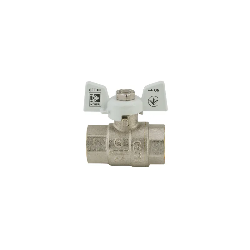 Кран шаровой 1/2" белый KR.217.W латунный для воды никелированный