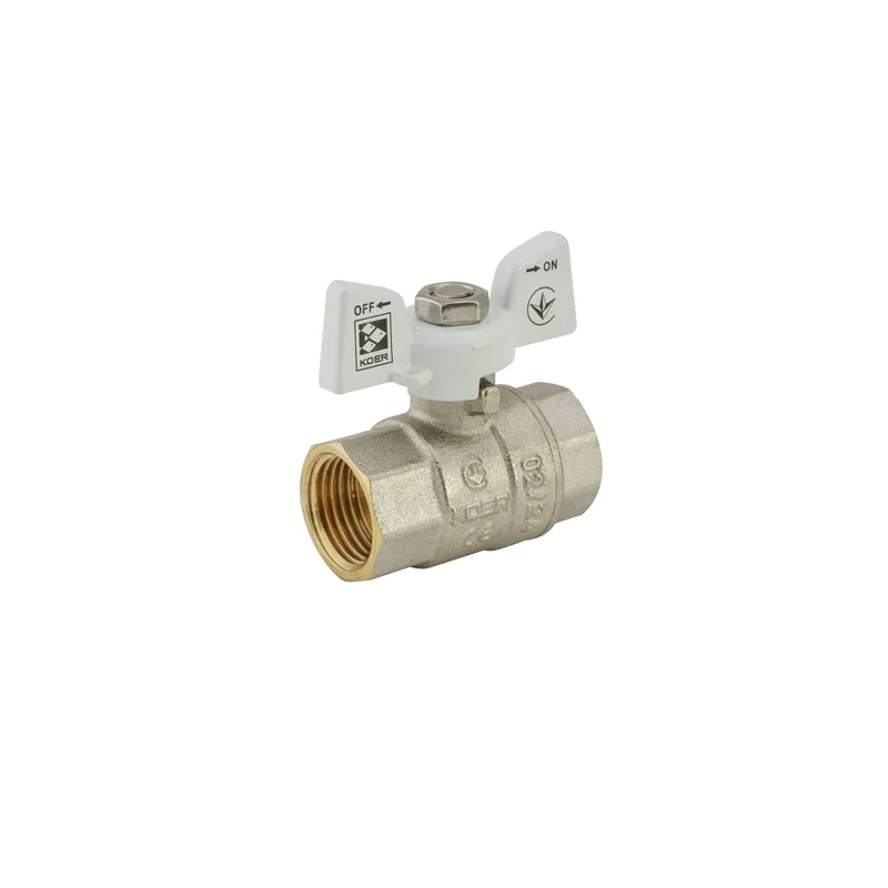 Кран шаровой 1/2" белый KR.217.W латунный для воды никелированный